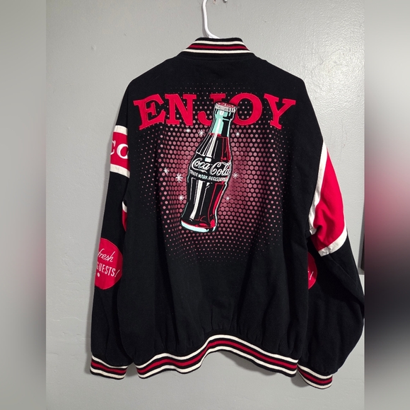 COCA COLA JH DESIGNS 2X RACING VARSITY RETRO EMBROIDERED JACKET - Picture 2 of 15